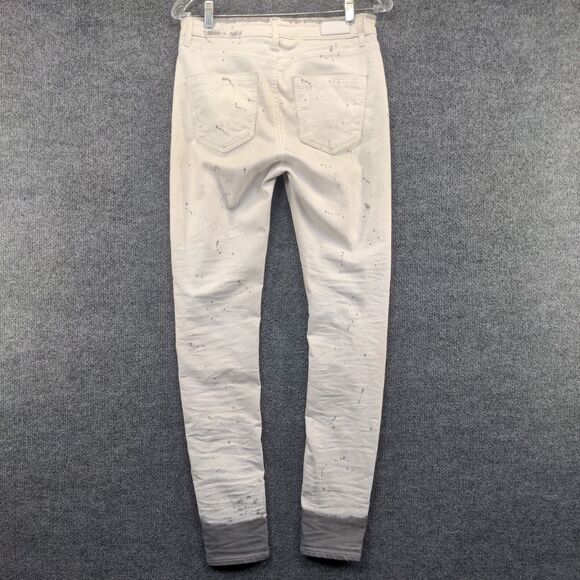 Cult of Individuality Womens Jeans White Gray 27 Gypsy High Rise Paint Splatter - Picture 6 of 14